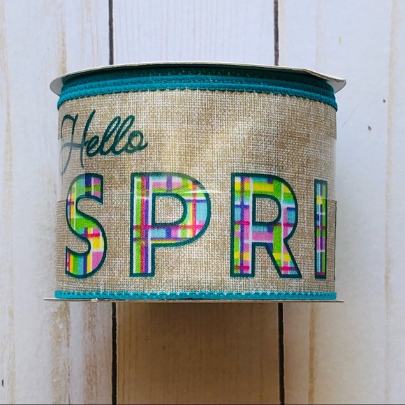 Hello Spring Burlap Ribbon - Picture 2 of 6